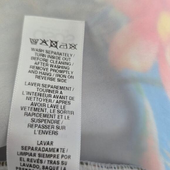 ASOS Tropical Multi Print Dress Scuba Open Back Fit Flare Tomato Girl Women 4 - Picture 14 of 14